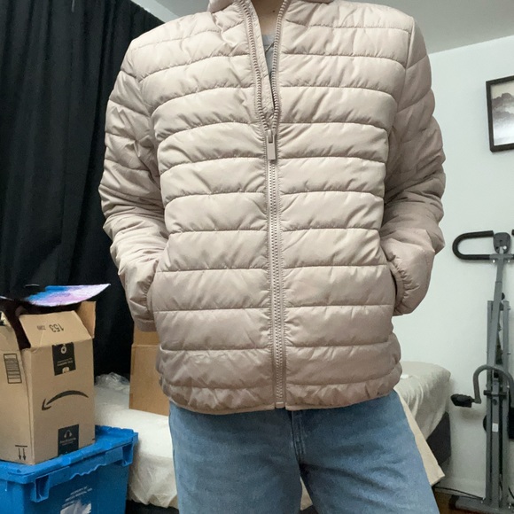 Beige Puffer Coat - Picture 2 of 5